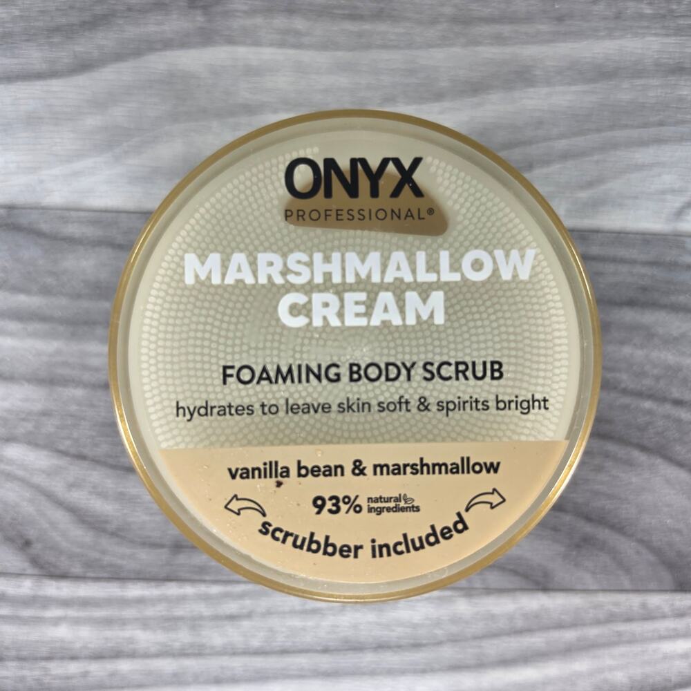 Onyx Professional Marshmallow Cream Foaming Body Scrub Vanilla Bean 8 oz Jar